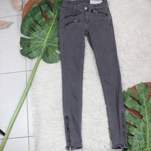 Rag & Bone Exposed Zipper Skinny Jean Gray Sz 24 - Picture 2 of 4